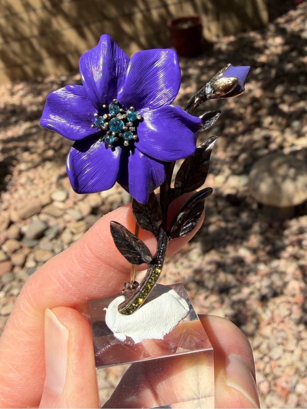 Joan Rivers Purple Flower Brooch